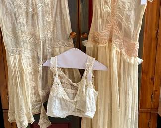 fantastic antique lace slips, gown and camisoles, some circa 1930 