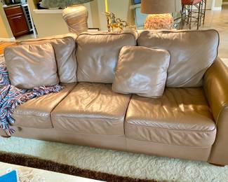 beautiful caramel color leather sofa, no damage 