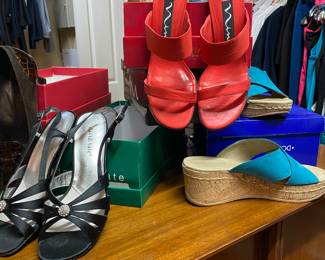 fantastic ladies shoes, size 6, name brands, all in excellent shape and original box 