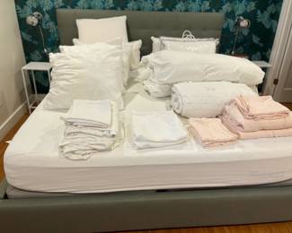 Sheets and bedding from Parachute, Morrow, DWR, DusenDusen sold during in person shopping hours only. 