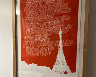 $240. Framed signed print.