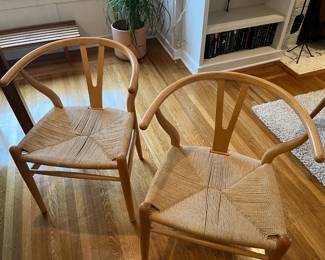 $600. Set of six Baxton Studio  wishbone style chairs.  