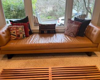 $1800. Wells 101" Studio Sofa from Room & Board in Brighton Camel.  101"l x 33"d x 29"h at the arms. 
Originally $3899 plus tax and shipping.  Pillows sold separately during in-person shopping hours only.