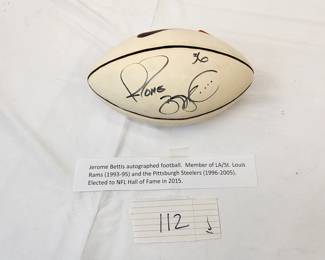 Jerome Bettis Autographed Football