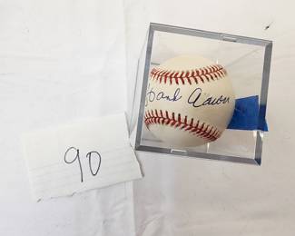 Hank Aaron Autographed Baseball