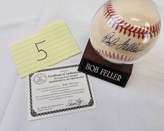 Bob Feller Autographed Ball
