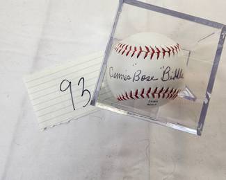 Dennis "Bose" Biddle Autographed Baseball
