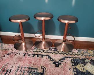 Copper Metal Adjustable Barstools