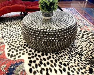 Studded round coffee table