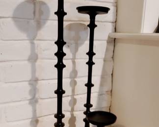 Black metal candle holder set of 3