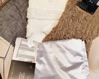Various throws and curtains
