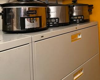 Metal Lateral File Cabinets, Crock-Pots
