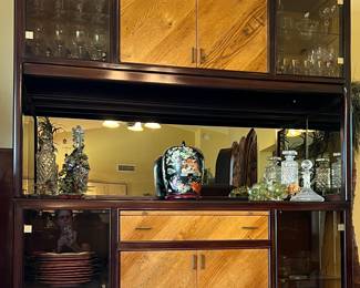 Peck and Hills Wood and Glass Mirrored Breakfront