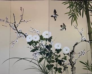 4-Panel Asian Screen Wall Mount