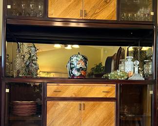 Peck and Hills Wood and Glass Mirrored Breakfront