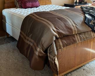 Vintage Art Deco Waterfall Bed Frame, Dresser and Nightstand