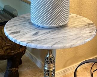 Marbel Table w Brass Base (as is)