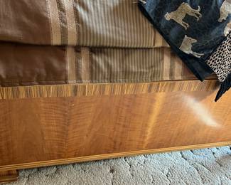 Vintage Art Deco Waterfall Bed Frame, Dresser and Nightstand