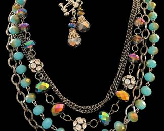 AVA Mutli-Strand Choker, Earrings