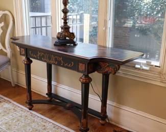 Beautiful Black and Gold Gild Console Table