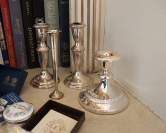 Sterling Silver Vase & Candlestick