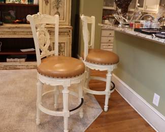 Frontgate Provencial Grapes Swivel Bar Stools