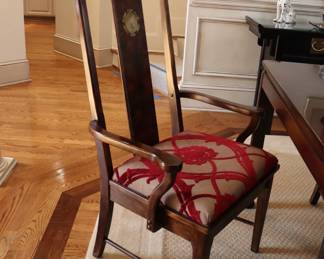 BERNHARDT FURNITURE Asian Chinoiserie Dinning Table with 8 Chairs