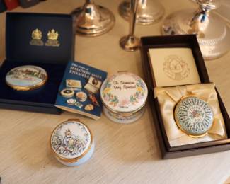 Halcyon Days Enamel Trinket Boxes Kinsley and Falcon China
