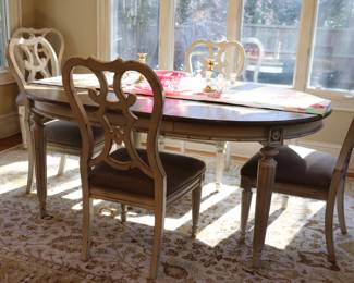 American Drew Southbury Wirebrushed OakDining Table Kitchen Table with 6 Chairs