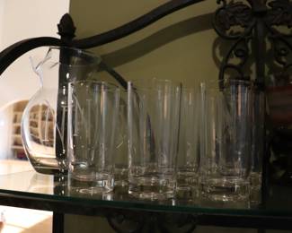 Monogrammed N Pitcher and Glasses