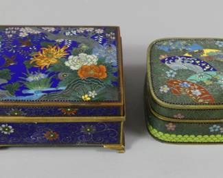 Fine small Japanese cloisonne boxes