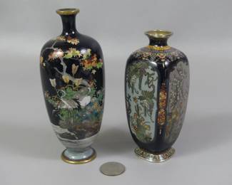 Fine Japanese cloisonne vases