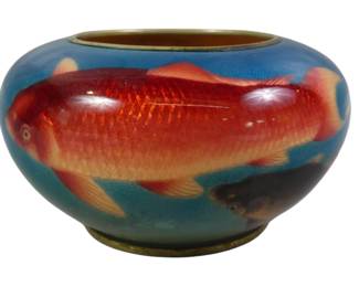 Wonderful cloisonne koi fish bowl