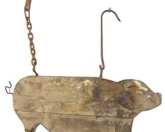 Antique butcher trade sign found in NY barn