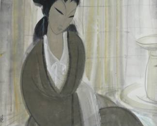 Lin Fengmian watercolor painting