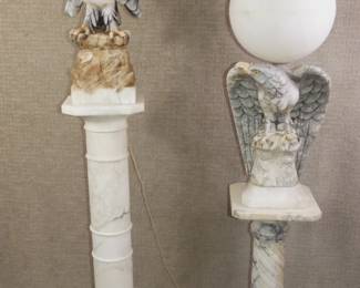 Carved alabaster lamps