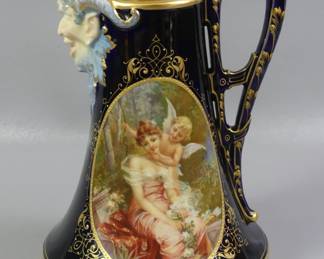Exquisite German painted jug 