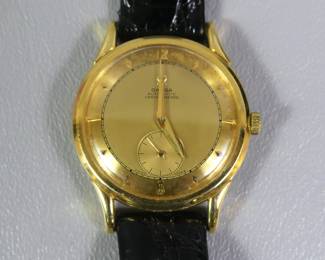 Omega mens 18k gold watch