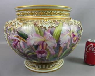 Superb Royal Worcester jardiniere signed Roberts