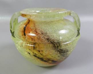 Stevens & Williams rare Moss Agate vase