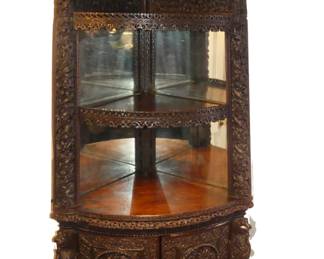 Antique Anglo-Indian corner cabinet