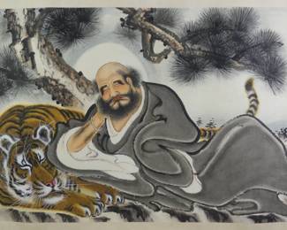 Old Chinese watercolor painting by Lau