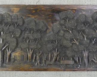 RP Kreider folk art carved plaque 
