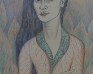 Frida Kahlo self-portrait drawing