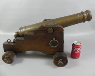 Antique bronze naval cannon
