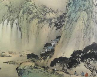 Old Chinese watercolor painting - signed