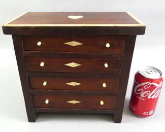 Whale bone inlaid mini chest