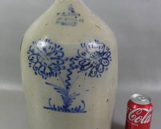Rare Dowd of Boston stoneware jug 