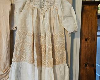 1900's child's lace and pintucks dress.