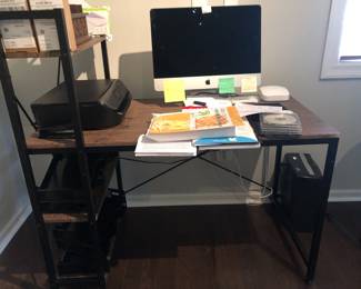 DESK (APPLE COMPUTER AND PRINTER NOT FOR SALE)